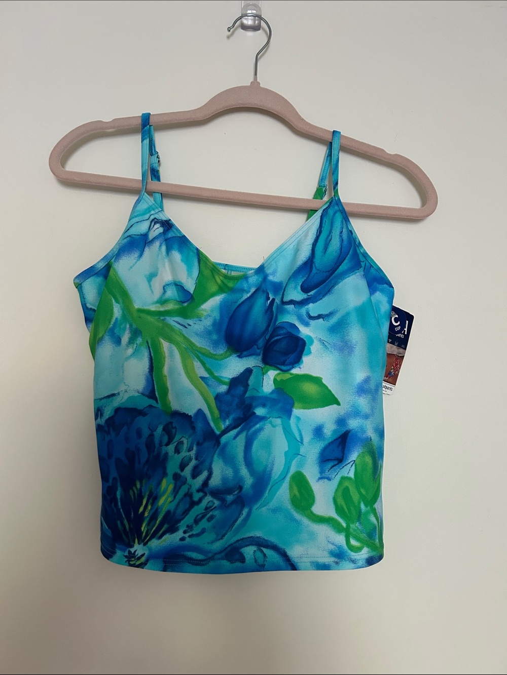 Christina Blue & Green Floral Tankini